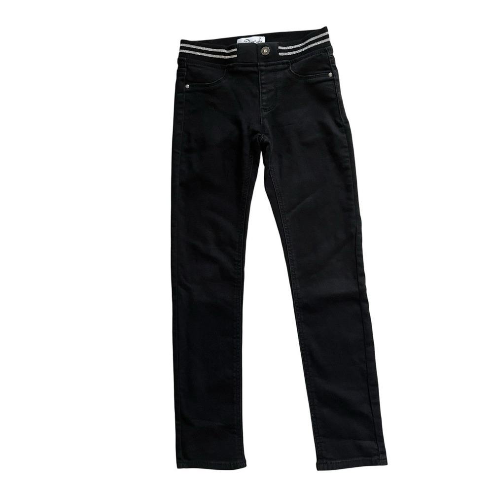 Jordache Girls Size 7 Black Jeans Skinny Stretchy Waistband School Basic